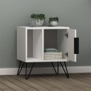 Κομοδίνο Glynn Megapap χρώμα λευκό 50,2x44,6x60εκ.