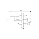 Ραφιέρα τοίχου Halic Megapap χρώμα λευκό 150x22x82εκ.