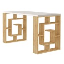Γραφείο εργασίας Labirent Megapap χρώμα sapphire oak - λευκό 140x60x75εκ