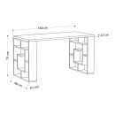 Γραφείο εργασίας Labirent Megapap χρώμα sapphire oak - λευκό 140x60x75εκ