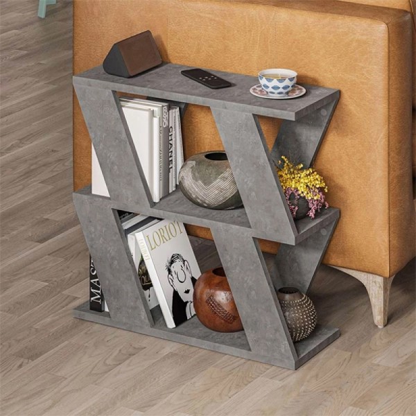 Τραπεζάκι βοηθητικό Lazena Megapap χρώμα γκρι ρετρό 60x22x57εκ.