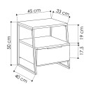Κομοδίνο Pal Megapap χρώμα sapphire oak 45x40x50εκ.