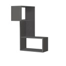 Ραφιέρα τοίχου γωνιακή Part Megapap χρώμα ανθρακί 47x20x82εκ.