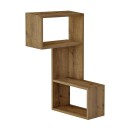 Ραφιέρα τοίχου γωνιακή Part Megapap χρώμα ανοιχτό καρυδί 47x20x82εκ.