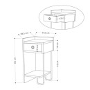 Κομοδίνο Sirius Megapap αριστερό χρώμα λευκό 32x30x61εκ.