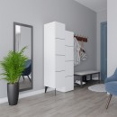 Ντουλάπι κουζίνας/μπάνιου - Παπουτσοθήκη Stair Megapap χρώμα λευκό 62,2x37,4x156εκ.