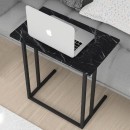 Τραπεζάκι βοηθητικό Jango Megapap μεταλλικό - μελαμίνης χρώμα μαύρο εφέ μαρμάρου 60x35,5x65,5εκ.