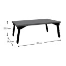 Τραπεζάκι laptop Sidon Megapap χρώμα ανθρακί 60x35,5x23,5εκ.