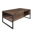 Τραπεζάκι σαλονιού Lawrence Megapap χρώμα καπνιστή καρυδιά 105x60x46εκ.