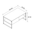 Τραπεζάκι σαλονιού Lawrence Megapap χρώμα καπνιστή καρυδιά 105x60x46εκ.