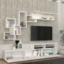 Σύνθεση τηλεόρασης Stamatia Megapap χρώμα λευκό 210x36,8x46,8εκ.