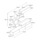 Σύνθεση τηλεόρασης Stamatia Megapap χρώμα λευκό 210x36,8x46,8εκ.