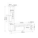 Σύνθεση τηλεόρασης Tulip Megapap χρώμα λευκό 160x29,5x160εκ.