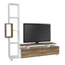 Σύνθεση τηλεόρασης Tulip Megapap χρώμα λευκό - καρυδί 160x29,5x160εκ.