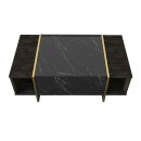Τραπεζάκι σαλονιού Veyron Megapap χρώμα μαύρο rebab - μαύρο εφέ μαρμάρου 104x60x37,3εκ.