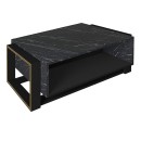 Τραπεζάκι σαλονιού Serina Megapap χρώμα μαύρο εφέ μαρμάρου 107x60x40εκ.