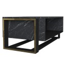 Τραπεζάκι σαλονιού Serina Megapap χρώμα μαύρο εφέ μαρμάρου 107x60x40εκ.