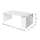 Τραπεζάκι σαλονιού View Megapap χρώμα λευκό 95x50x34εκ.