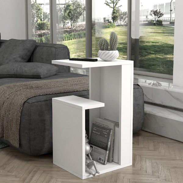 Τραπεζάκι βοηθητικό Rosana Megapap χρώμα λευκό 35x29,5x60εκ.