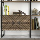 Βιβλιοθήκη Eduardo Megapap μεταλλική - μελαμίνης χρώμα καρυδί 120x39x180εκ.