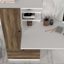 Γραφείο εργασίας Domingo Megapap χρώμα λευκό - καρυδί 149,5x60x120εκ.