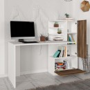 Γραφείο εργασίας Merino Megapap χρώμα λευκό - καρυδί 149,5x61,8x120εκ.