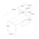 Γραφείο εργασίας Merino Megapap χρώμα λευκό - καρυδί 149,5x61,8x120εκ.