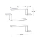 Ραφιέρα τοίχου Lowa Megapap 3 τεμαχίων χρώμα λευκό 57,7x14,5x18εκ.