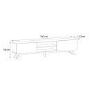 Έπιπλο τηλεόρασης Jarvis Megapap χρώμα λευκό 180x31,3x58εκ.