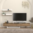 Έπιπλο τηλεόρασης Nirvana Megapap χρώμα καρυδί - λευκό 180x31,3x41,7εκ.