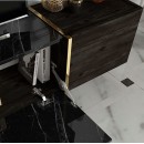 Έπιπλο τηλεόρασης Veyron Megapap χρώμα μαύρο rebab - μαύρο εφέ μαρμάρου 180x32,3x45εκ.