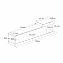 Έπιπλο τηλεόρασης επιτοίχιο Volare Megapap χρώμα sapphire oak - ανθρακί 150x29,6x38,6εκ.