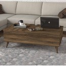 Τραπεζάκι σαλονιού Roy Megapap με σερβιτόρο χρώμα καρυδί 121x69x40εκ.