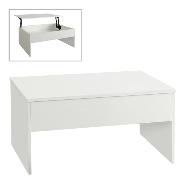 Τραπεζάκι σαλονιού Devon Megapap με σερβιτόρο χρώμα λευκό 110x60x44,8εκ.