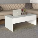 Τραπεζάκι σαλονιού Devon Megapap με σερβιτόρο χρώμα λευκό 110x60x44,8εκ.