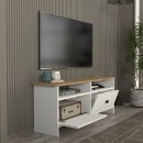 Έπιπλο τηλεόρασης Gradias Megapap χρώμα λευκό - sapphire oak 120x29,6x46,8εκ.