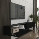 Έπιπλο τηλεόρασης επιτοίχιο Espanse Megapap χρώμα μαύρο 241,8x31,7x30εκ.