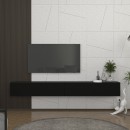 Έπιπλο τηλεόρασης επιτοίχιο Espanse Megapap χρώμα μαύρο 241,8x31,7x30εκ.