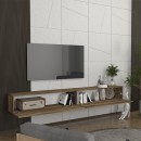 Έπιπλο τηλεόρασης επιτοίχιο Espanse Megapap χρώμα καρυδί 241,8x31,7x30εκ.