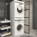 Έπιπλο πλυντηρίου - στεγνωτηρίου Fika Megapap χρώμα λευκό 67x61,8x198,5εκ.