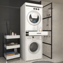 Έπιπλο πλυντηρίου - στεγνωτηρίου Fika Megapap χρώμα λευκό 67x61,8x198,5εκ.