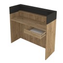 Γραφείο υποδοχής - reception Wilko Megapap με LED χρώμα sepet oak - ανθρακί 113,6x42x110εκ.
