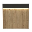 Γραφείο υποδοχής - reception Wilko Megapap με LED χρώμα sepet oak - ανθρακί 113,6x42x110εκ.