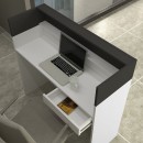 Γραφείο υποδοχής - reception Wilko Megapap με LED χρώμα λευκό - ανθρακί 113,6x42x110εκ.