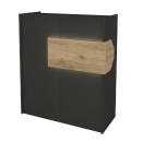 Γραφείο υποδοχής - reception Aloha Megapap με LED χρώμα ανθρακί - sepet oak 95,5x40x110,3εκ.