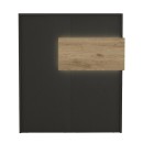 Γραφείο υποδοχής - reception Aloha Megapap με LED χρώμα ανθρακί - sepet oak 95,5x40x110,3εκ.