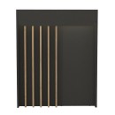 Γραφείο υποδοχής - reception Karibu Megapap με LED χρώμα ανθρακί - sepet oak 90x40x100εκ.