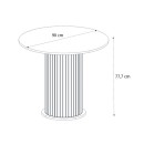 Σετ τραπεζαρία 5τμχ Bohema - Viva Megapap χρώμα ivory/sepet oak - γκρι Ø90x77,7εκ.