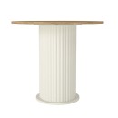 Σετ τραπεζαρία 5τμχ Bohema - Rosa Megapap χρώμα ivory/sepet oak - μαύρο Ø90x77,7εκ.