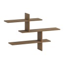 Ραφιέρα τοίχου Leo Megapap χρώμα ανοιχτό καρυδί 123x22x80εκ.